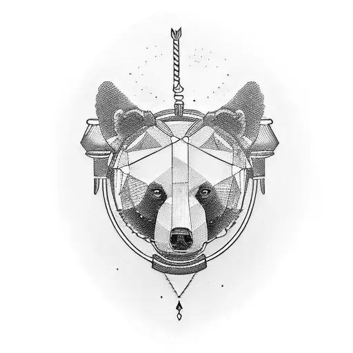 tattoo of a stern bear growling on a leash on a sexy girl tattoo design idea