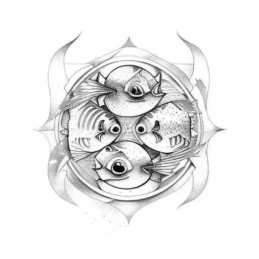 gemini with fish tattoo design idea