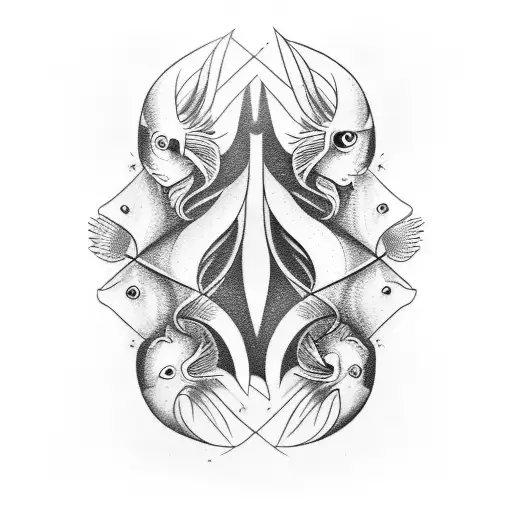 gemini with fish tattoo design idea
