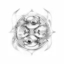 gemini with fish tattoo design idea