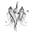gemini with fish tattoo design idea