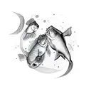 gemini with fish tattoo design idea