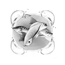 gemini with fish tattoo design idea