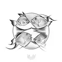 gemini with fish tattoo design idea