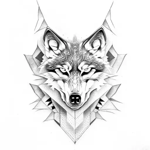 Wolf skull tattoo design idea