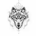 Wolf skull tattoo design idea