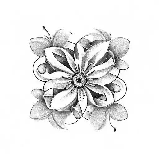 Violet, daisy, daffodils, lily of the valley, gladioulus, narcissus, and infinity symbol tattoo design idea