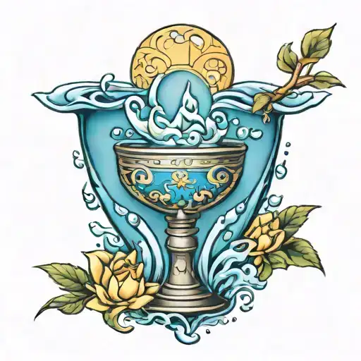 grail of water tattoo design idea