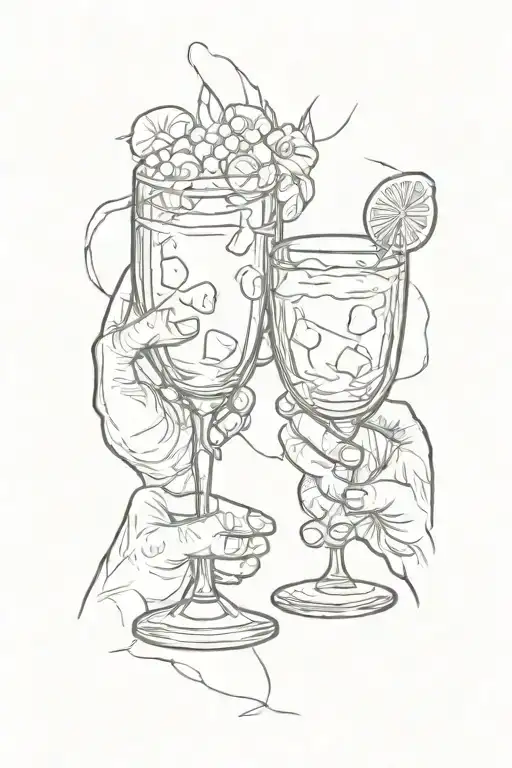 A toast to life tattoo design idea