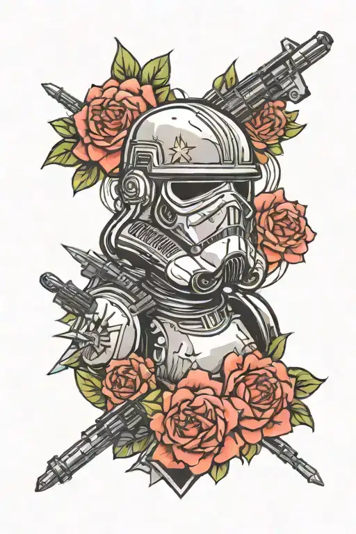 star wars death trooper pinup girl tattoo design idea