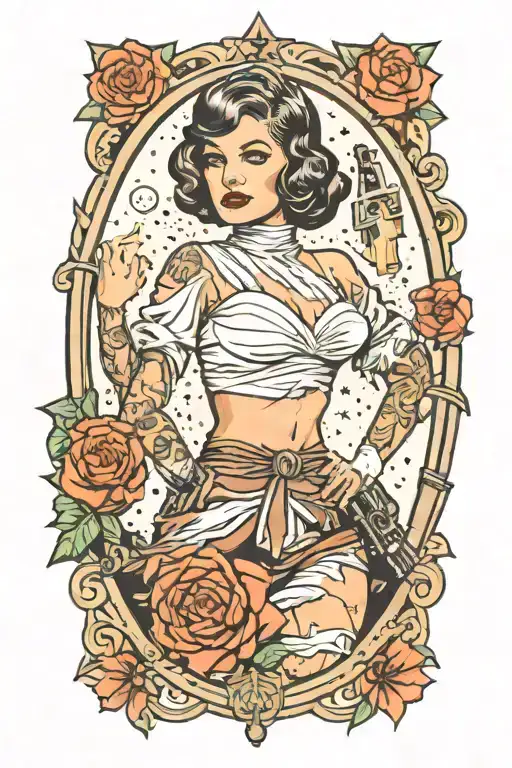 star wars pinup girl tattoo design idea