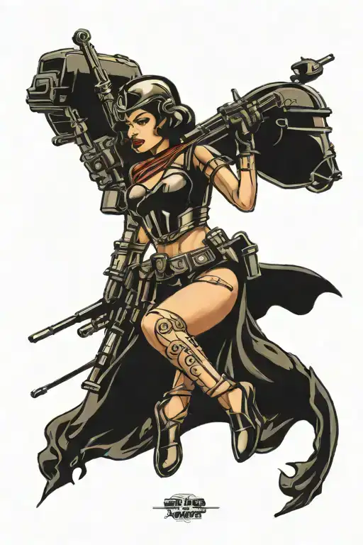 star wars death trooper pinup girl tattoo design idea