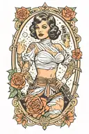 star wars pinup girl tattoo design idea