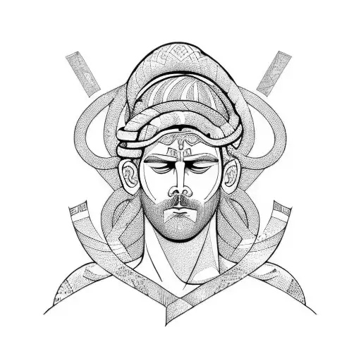 greek god with a snake wrapped around him tattoo design idea