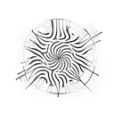 upwards pointing sine wave graph tattoo design idea