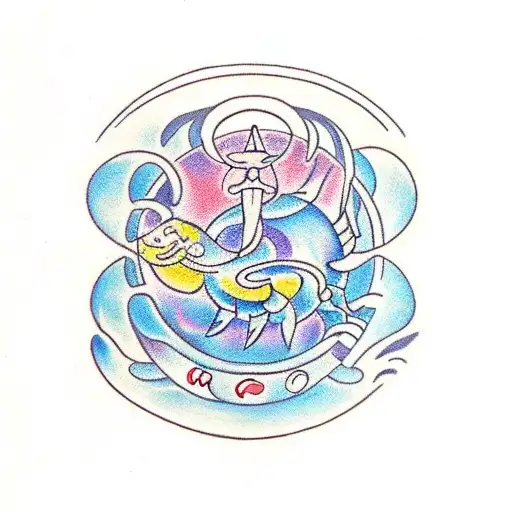 Family tattoo: 5 members, circle-based. Zodiac signs: Aquarius, Pisces, Scorpio, Gemini, Aries. tattoo design idea