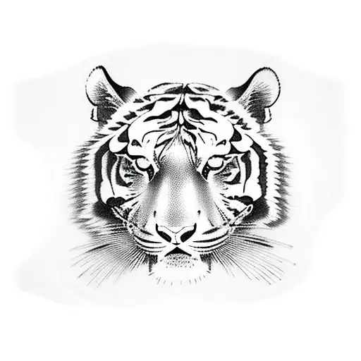 full body tiger  tattoo design idea