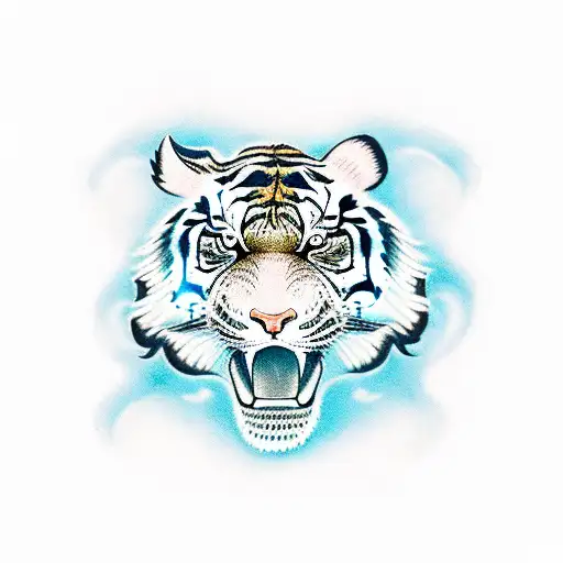 full body of a tiger  tattoo design idea