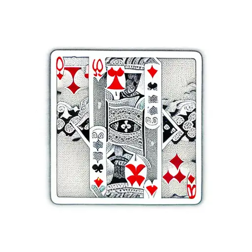 2 of spades and 7 of diamonds playing cards tattoo design idea