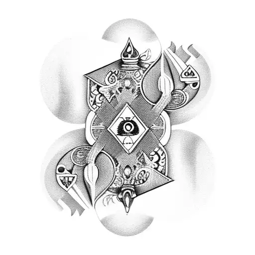 2 of spades and 7 of diamonds  tattoo design idea