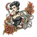 dominatrix oven tattoo design idea