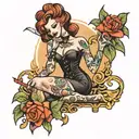 dominatrix oven tattoo design idea