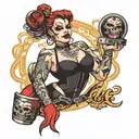 dominatrix oven tattoo design idea