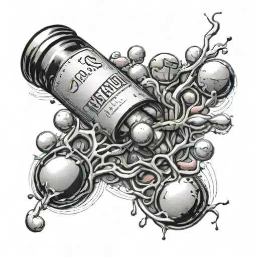 3d nerve pill tattoo design idea