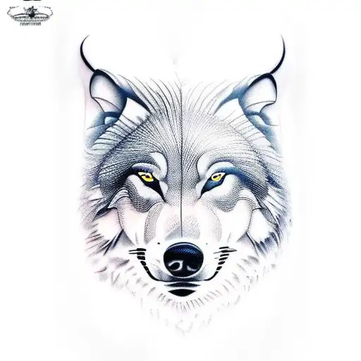 big wolf tattoo attached to a human heart symbolizing the heart disease WPW tattoo design idea