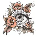 flower tattoo around eye tattoo design idea