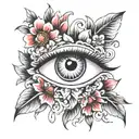 flower tattoo around eye tattoo design idea