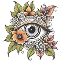 flower tattoo around eye tattoo design idea