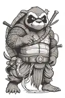 mix between kung du panda and ninja turtle tattoo design idea