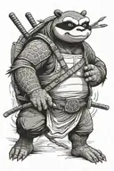 mix between kung du panda and ninja turtle tattoo design idea