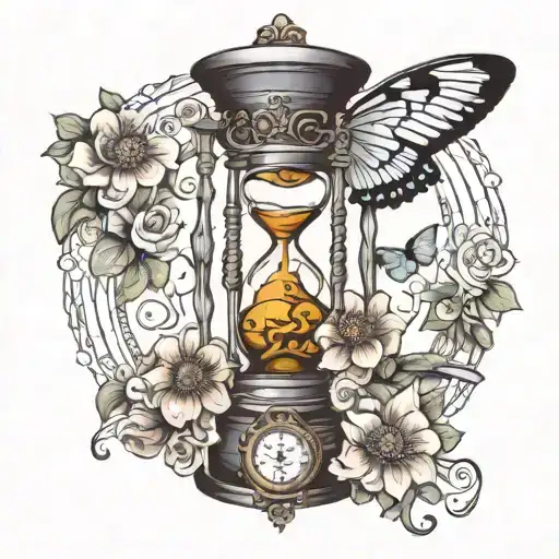 hourglass with dates 6 2 5 13 incorporated tattoo design idea