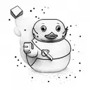 rubber duck bouldering  tattoo design idea