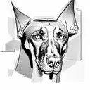 Angry Doberman tattoo design idea