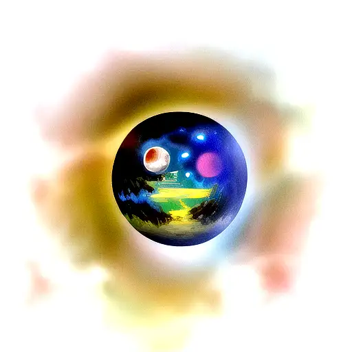 surrealism in space with adhd and ptsd  tattoo design idea