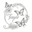 forever and always with butterfly  tattoo design idea