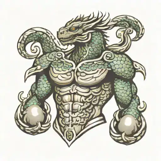 scales on muscular torso tattoo design idea