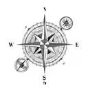 compass with anchor tattoo design idea
