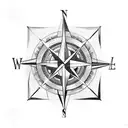 compass with anchor tattoo design idea