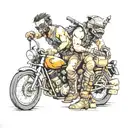 Mad max with dog tattoo design idea