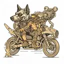 Mad max with dog tattoo design idea