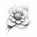 spanner  and violet flower tattoo design idea