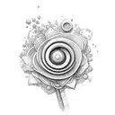 spanner  and violet flower tattoo design idea