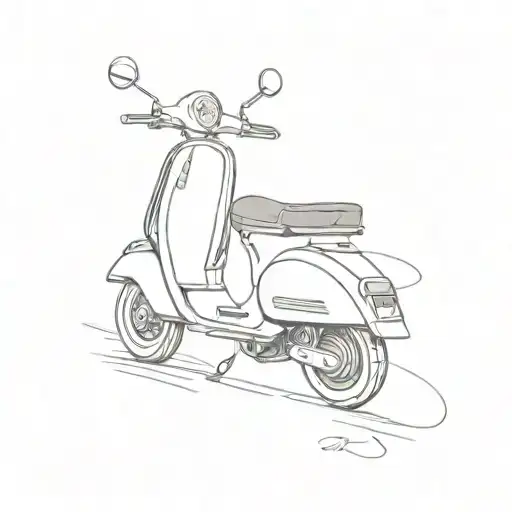 Vespa scooter tattoo design idea