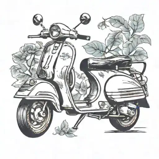 Vespa scooter tattoo design idea