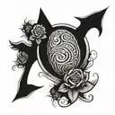 name inside thumb print tattoo design idea