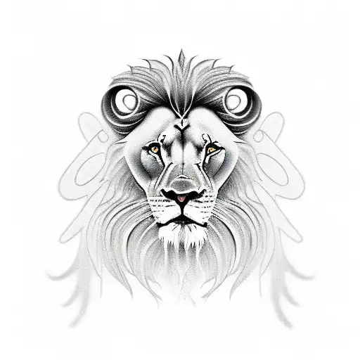 Lion surrounded by angel wings tattoo design idea